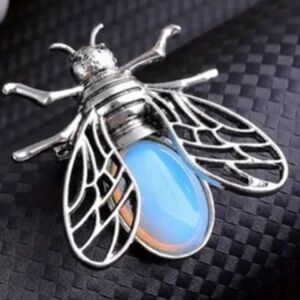 Opalite Bee Insect Gemstone Crystal Stone Pendant Necklace